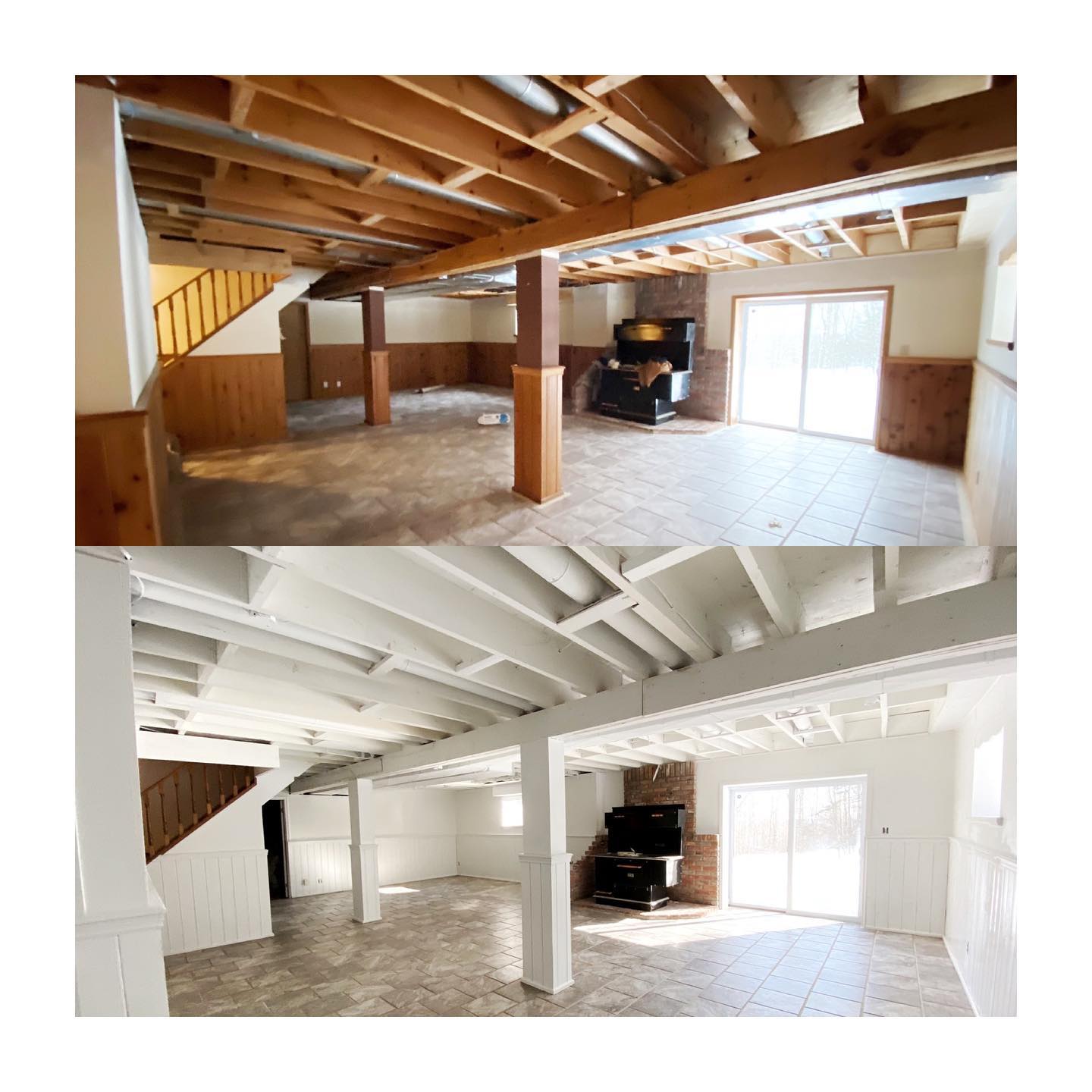before & after basement