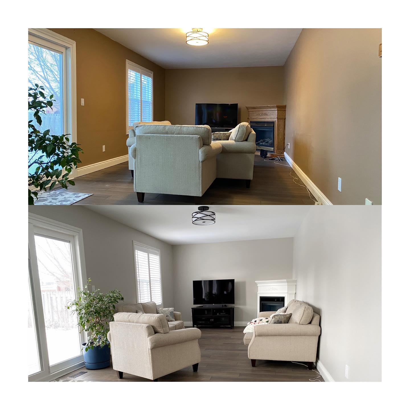before & after living room