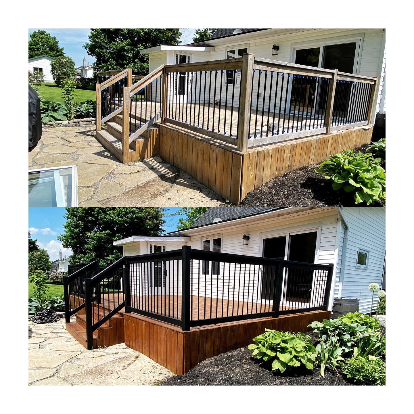 before & after railings